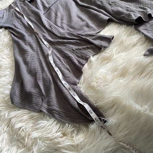 Ashley Stewart grey beige 3/4 sleeve acrylic open cardigan plus 14/16 point hems - Picture 16 of 17